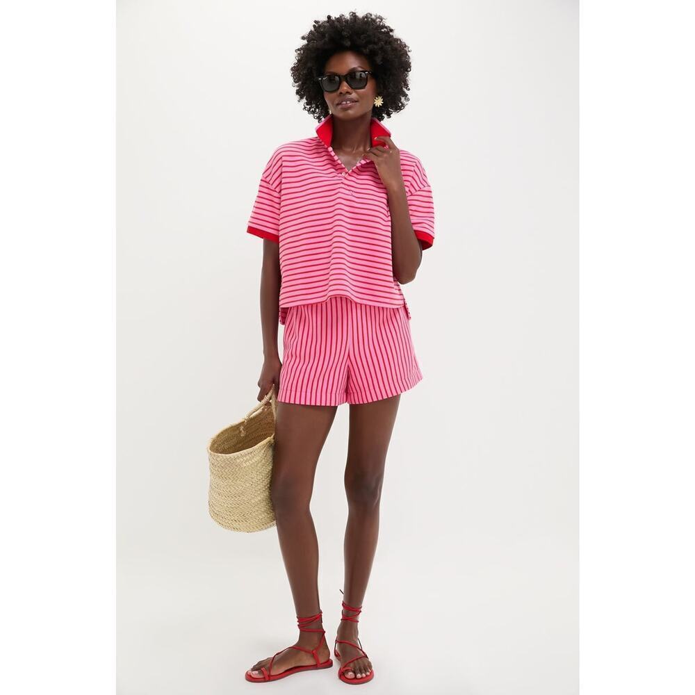 TUCKERNUCK Pink and Red Stripe Pique Wyatt Shorts Size XS NWT - Picture 7 of 8